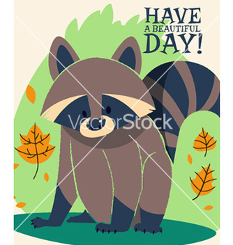 Free cartoon raccoon design vector - vector gratuit #211709